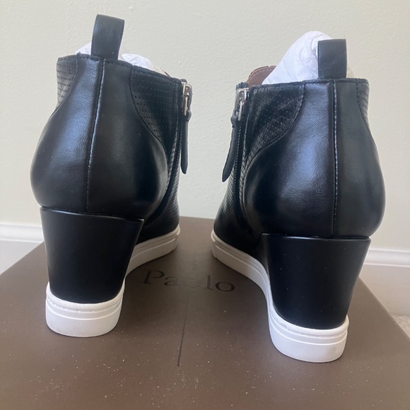 Paolo Anna Black Wedge Shoes Size 7.5 - Picture 5 of 15